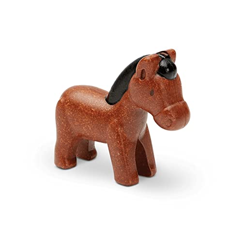 PlanToys® Wooden Horse Figurine, Montessori Kids Farm Animal Play Toy Gift | wooden horse figurine, montessori farm animal toy, imaginative play storytelling, language development observation, kids gift - color: Horse