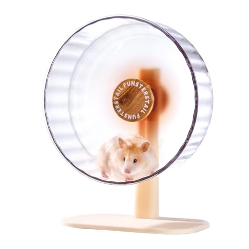 Super Silent Hamster Wheel 12 Inch, Magnetic Large Rat Wheel for Chinchilla, Gerbil, Guinea Pig, Cat, Mouse, Sugar Glider and Dwarf, Syrian Hamster Accessories (Wood Brown) - color: Wood Brown, size: Large (12 inch)