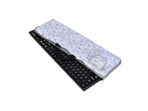 Keyboard Sleeve Travel Case for Logitech MX Keys Keyboard(White) | Keyboard Case with Mouse Storage & Cable and Charger Pouch, Soft Neoprene Waterproof shockproof - color: White
