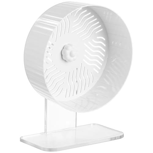 Silent Hamster Wheel, Hamster Exercise Wheel with Adjustable Acrylic Stand, Hamster Exercise Wheel for Gerbil, Syrian & Dwarf, Chinchilla and More Small Animal Hamster Running Wheels (8.2 in)
