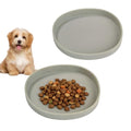 2 Pack 7 Inch Shallow Pet Bowls - Silicone Cat & Dog Food Dishes for Whisker Fatigue Relief - Non-Slip Flat Feeding Bowls for Dry/Wet Food & Water (Light Brown) - color: Light Brown