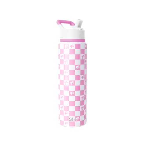 Simple Modern Barbie Water Bottle with Straw | 30oz | Checkered | Summit Stainless Steel Water Bottles, Insulated Metal Cup | Leak Proof for School, Gym, Travel, Sports | Barbie Checkmate - color: Barbie: Checkmate, style: 30oz Water Bottle