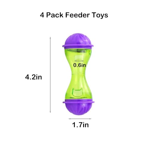 4 Hedgehog Feed Toys Hedgehog Enrichment Toy Hedgehog Supplies Cage Accessories Small Animal Treat Ball Food Dispenser Pet Feeder Feeding Toy for Hamster Lizard Turtle Tortoise Sugar Glider Ferret