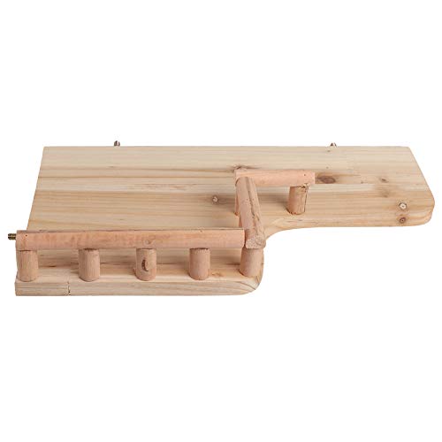 Birdcage Stands Hamster Climbing Platform, Wooden Rest Platform with Railing Small Pet Wooden Toys for Guinea Pig Chinchilla Small Animals Climbing