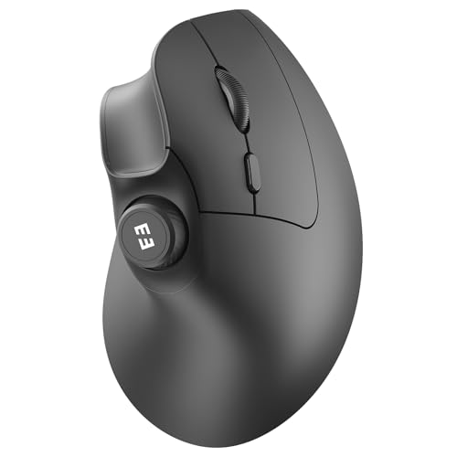 seenda MOU-302 Wireless Bluetooth Ergonomic Vertical Mouse with Volume Knob | Rechargeable 3-device mice for small/medium hands with quiet clicks, 1000/1600/2400 DPI for PC, laptop, MacBook, Black - color: Black
