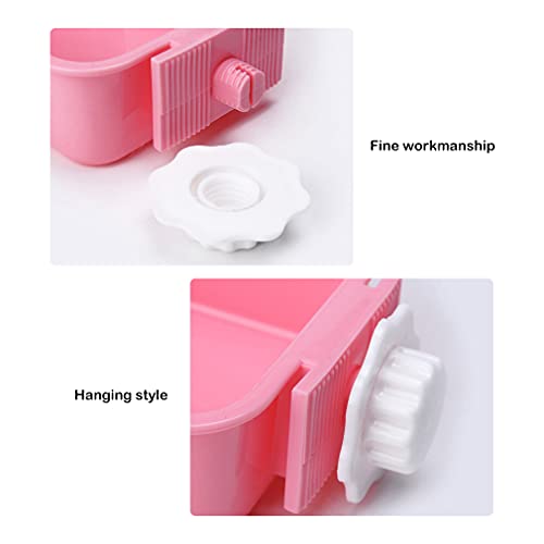 Crate Dog Bowl,Removable Stainless Steel Water Food Feeder Bowls Crate Coop Cup,Pet Cage Bowls with Bolt Holder for Cat, Puppy, Birds, Rats, Rabbits Small Animals ((Green+Pink) Square, Large) - color: (Green+Pink) Square, size: Large