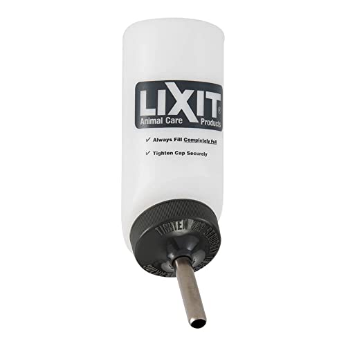 Lixit Wide Mouth BPA-Free Cage Water Bottles for Rabbits, Ferrets, Guinea Pigs, Rats, Chinchillas, Hamsters, Mice, Hedgehogs, Gerbils and Other Small Animals. (Translucent, 8 Ounce) - color: Translucent, size: 8 Ounce