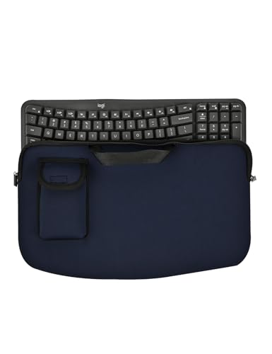 Portable Keyboard Sleeve for Logitech MK670/Wave Keys Ergonomic Keyboard | Keyboards Travel Bag,Shockproof Waterproof Dustproof Protective Neoprene Sleeve Case(Bag Only) - color: Blue