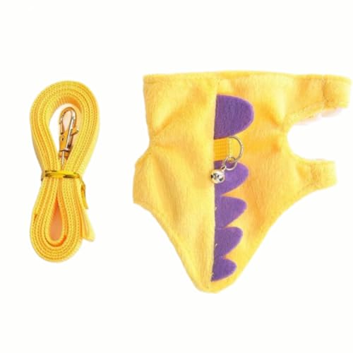 Adjustable Hedgehog Harness and Leash Set - Escape-Proof Small Animals Harness for Hedgehogs, Ferrets, Hamster - Soft, Lightweight & Comfortable (Yellow, M) - color: Yellow
