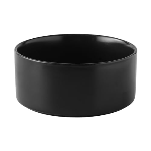 6'' Ceramic Dog Bowl - 30Oz Classic Dogs Food & Water Bowl for Small and Medium Breed Dogs, Heavy Duty Non-Slip Dog Dishes, Food Grade Stoneware Pet Bowl, Dishwasher & Microwave Safe, Black - color: Bowl - Black, size: 6 inch