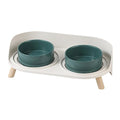 Raised Cat Food and Water Bowl Set - Elevated Ceramic Dishes with Non-Slip Stand and Splash Guard for Small Dogs - 2 x 320 ML (4.9 OZ) - Green - color: Green, size: Small