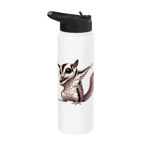 Sugar Glider, Dabbing | Kids, Girls, Boys | Sugar Glider Stainless Steel Insulated Water Bottle - color: White