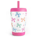 SANDJEST Bows Insulated Sippy Tumbler 12 Oz, Gift for Birthday, Christmas & Back to School (Multicolor 2) - color: Bow 4
