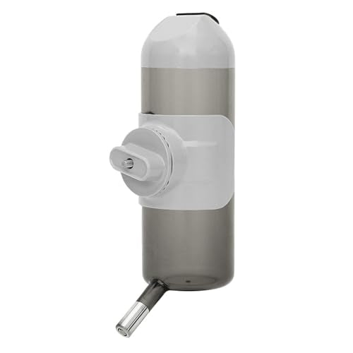 Pet Water Bottle Hanging Dog Water Dispenser Kennel Drinker Kettle Feeder BPA Free Cage Crate Hutch Puppy Cat Rabbit (24oz, Gray) - size: 24oz