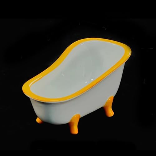 GuineaLoft™ Small Pet Bathtub – Generously-Sized Ceramic Bathtub | For Birds' Water Baths or Hamsters' Sand Baths, Also Works as a Food Bowl – Visit the GuineaLoft Store for More
