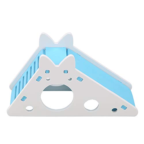 Wooden Hamster House Hideout with Ladder for Dwarf Hamster Gerbil Small Animals - Natural Wood Decor, Blue Green Optional - color: Blue