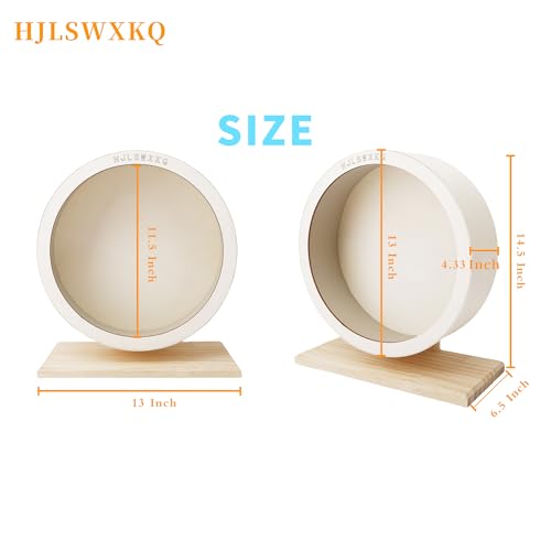 13in Large Hamster Silent Wheel，Removable Washable Track（13in） | Wooden Chinchilla Exercise Wheel，Quiet Wheel for Hedgehog,Rat,Syrian Hamster