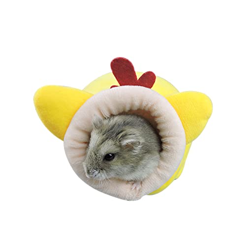 WishLotus Mini Soft and Warm Hamster House - Cute Non-Slip Sleeping Nest for Dwarf Hamsters, Mini Hedgehogs and Small Pets (Yellow) - color: yellow