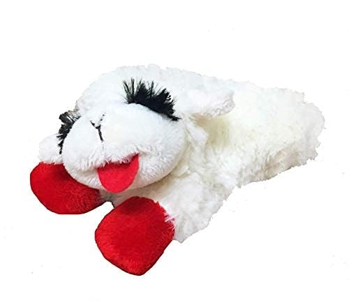 Multipet Lamb Chop Dog Plush Toy - Squeaky Toy for Small & Medium Dogs - Extra Soft Plush - Stuffed Animal for Cuddling & Playing (10", Cream, 5 Squeakers) - size: 10", style: Lambchop
