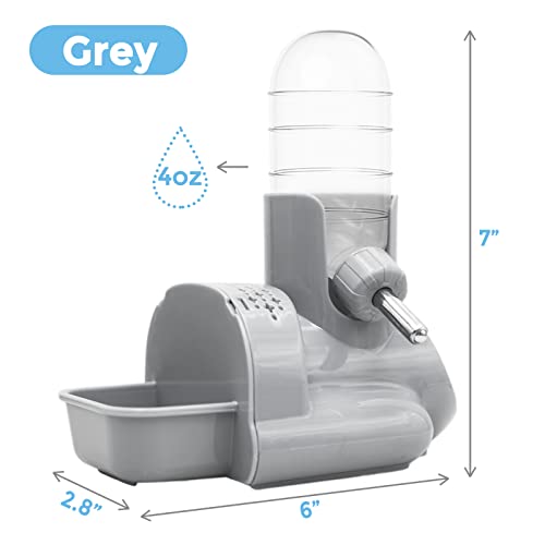 VANNON 3-in-1 Hamster Water Bottle with Food Bowl & Hideout Base, Grey | 3-in-1 feeding station combines water, food and hideout space to help keep hamster cages organized and easy to maintain. - color: Grey