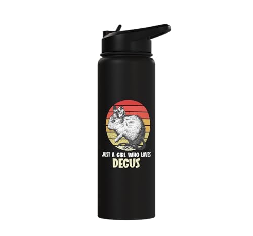 Just a girl who loves Degus Degu Stainless Steel Insulated Water Bottle - color: Black