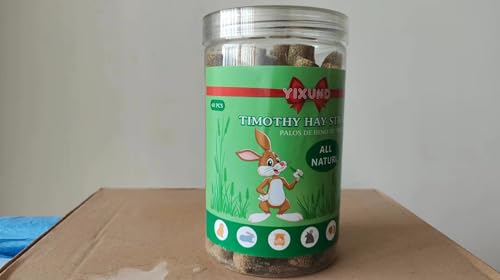 YIXUND Timothy Hay Sticks Treats for Rabbits & Other Small Pets - 40pcs Natural Handmade Chew Toys