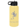 LaserGram Personalized 32oz Water Bottle, Tree Frog (Yellow) | Engraved Gift, Vacuum Insulated Stainless Steel, Flip-Top Straw Lid, Laser Engraved With Your Name - color: Yellow, size: 32 Ounces