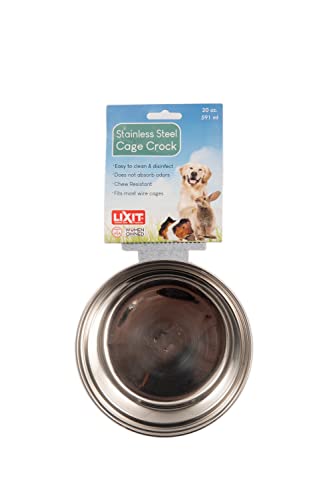 Lixit Stainless Cage Bowl, 20oz - size: 20oz