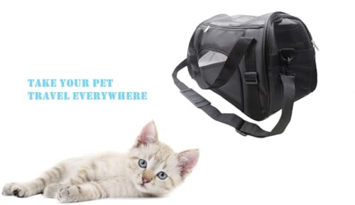 ZaneSun Cat Carrier,Soft-Sided Pet Travel Carrier for Cats,Dogs Puppy Comfort Portable Foldable Pet Bag Airline Approved (Medium-Black) - color: Medium-Black