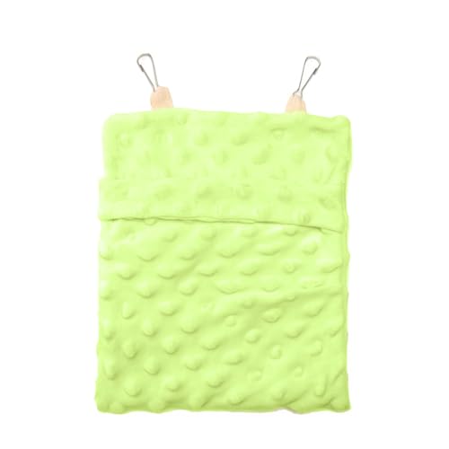 Sugar Glider Hanging Sleep Pouch, Soft Plush Hanging Nest Summer Cooling Sleeping Bag for Sugar Glider, Hamster (Green)