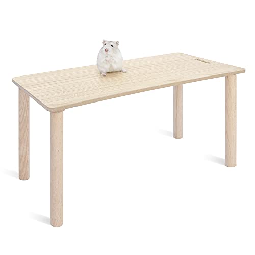 Niteangel Hamster Play Wooden Platform: Rectange - 7" L x 15.7" W - 7" H | Can Maximizes Cage Space & Enriches Pet environment for Dwarf Syrian Hamsters Gerbils Mice Degus or Other Small Pets - size: Rectangle - 15.7" x 7", Wave 9"