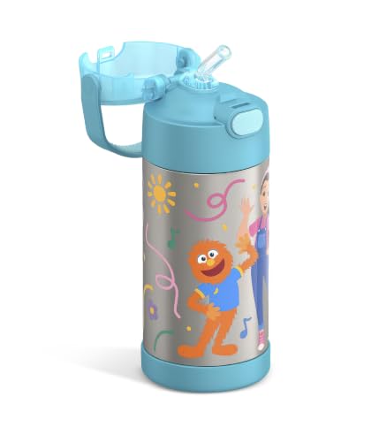 THERMOS FUNTAINER Water Bottle with Straw, 12oz, Ms. Rachel | Kids Stainless Steel Insulated Water Bottle, Keeps Drinks Cold Longer for School & Play, BPA-Free - color: Ms. Rachel, size: 12 Ounces