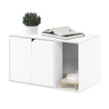 Furinno Peli Litter Box Enclosure, Solid White | Side Entrance, Hidden Litter Box Furniture, Wooden Pet House, Easy Assembly, for Living Room - color: Solid White, size: Large