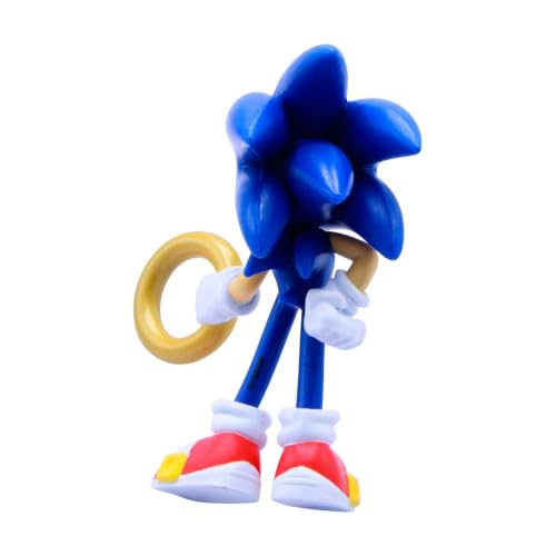 Just Toys – Sonic the Hedgehog Action Figure, 4" Buildable Poseable | Officially Licensed Sonic figure with interchangeable arms & accessories — 4 inch articulated, poseable collectible - style: Sonic