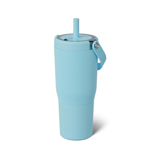 BrüMate Resa 25oz 100% Leakproof Travel Tumbler w/Handle & Straw | Flexible SoftSip Straw | Silicone Sleeve for Durability | Stainless Steel | Cup Holder & Travel Friendly Water Bottle (Glacier) - color: Glacier, size: 25 oz
