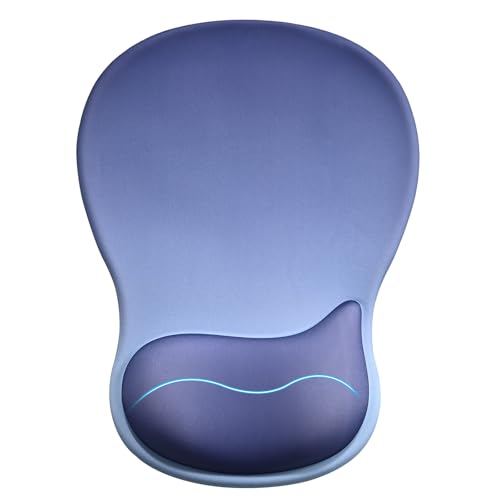 EooCoo Mouse Pad with Gel Wrist Rest, Ergonomic Mousepad Wrist Alignment | Middle Concave Design for Natural Wrist Alignment, Non-Slip Base Mousepad, Carpal Tunnel Relief, Office Desk Accessories - color: Navy Blue
