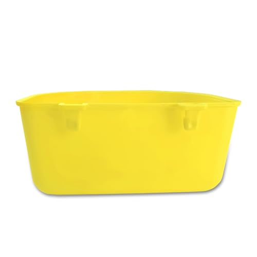 Pet Feeder Bowl, 25oz Pink Plastic Cage Mounted Container for Birds and Small Animals, Indoor Outdoor Use with Wire Mesh Attachment (10, Yellow) - color: YELLOW