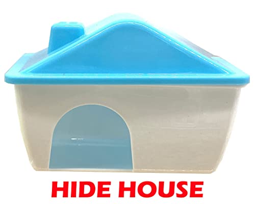 Extra Large 23" Multi-Floors Hamster Mansion Mouse Habitat Gerbil Home Rat House Small Animal Critter Expandable and Customizable Cage with Hide House Running Wheels Food Dish Water Bottle Deep Base - color: Blue, size: 23"L x 14"W x 27"H