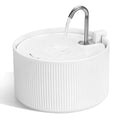 Ceramic Cat Water Fountain, 2.2L/ 74oz Pet Water Fountain, Drinking Fountains Bowl for Cats and Dogs with Replacement Filter and Foam (White)