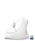 TECKNET Ergonomic Wireless Mouse 2.4G Vertical Mouse Silent 4800 DPI | 5 Adjustable DPI Levels, 6 Buttons, Compatible with Laptop, PC, Chromebook, Mac - Light White - color: Light White