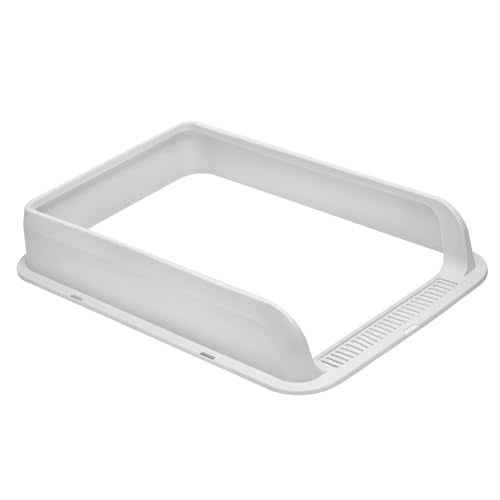 Plastic Lid for Large Stainless Steel Cat Litter Box, 23.6" x 15.7" x 4" | Durable, Rounded Edges and Corners, Light Grey - size: 23.6" x 15.7" x 4" (the lid only)