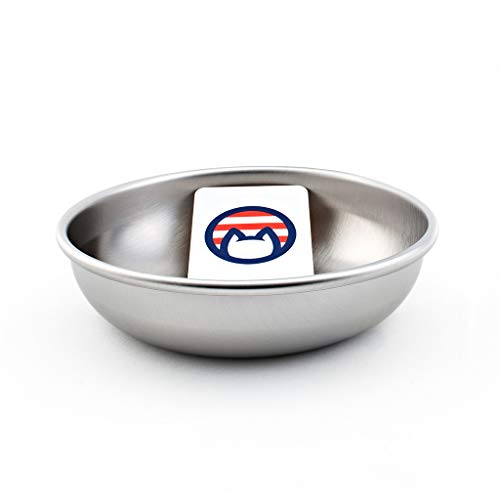 Stainless Steel Cat Bowl for Food & Water by Americat – Made in USA – Dishwasher Safe, Human Grade, Whisker Friendly Dish (1 Bowl) - size: 1 Bowl