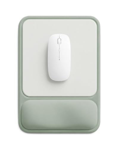 Ergonomic Mouse Pad with Wrist Rest, Gel Mousepad with Soft Wrist Support, Non-Slip PU Base, Smooth Surface Mouse Pad for Wrist Pain Relief, Computer Laptop Office Home & Gaming (Sage Green) - color: Sage Green