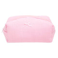 PAZIMIIK Cozy Makeup Bag for Women,Zipper Cosmetic Pouch,Waffle Candy Pink | Soft Cosmetic Organizer for Makeup,Skincare,Toiletries,Daily Beauty Essentials,Purse,On-the-Go,Bridesmaid Gifts - color: Waffle Check Pink