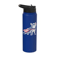 Sugar Glider 4th of July US American Flag Patriotic Stainless Steel Insulated Water Bottle - color: Royal Blue