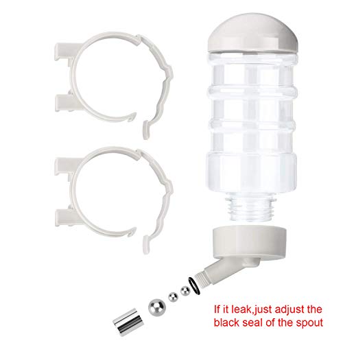 No Drip Dog Kennel Water Bottle Dispenser for Crate, 400ml Dripless Pet Drinking Fountains Kettle with Automatically Feeding Water (White) - color: White