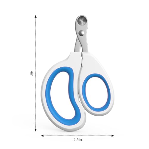 Aogeili Cat Claw Nail Clippers, Beginner Friendly Safety Trimmer, Pet Grooming Essentials Accessories with Stainless Steel Non Slip Handle for Kitten Puppy Rabbit Small Pets - color: blue
