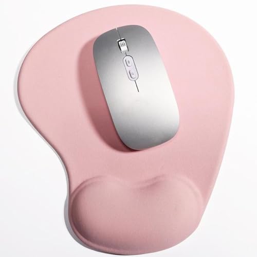 Ergonomic Mouse Pad with Wrist Rest, Gel Wrist Support Mousepad, Pain Relief Laptop Computer Mouse Pad, Non-Slip Mouse Pads for Office & Home (Light Pink) - color: Light Pink