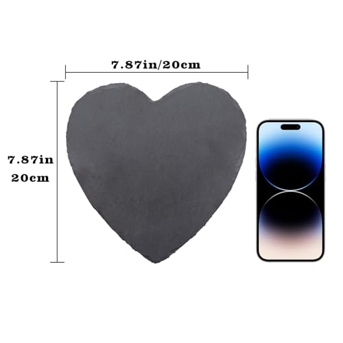 Turtle Tank Accessories, Heart-Shaped Slate Tile for Reptiles, Natural Rock Platform for Feeding & Basking, Aquarium Decor for Bearded Dragon, Tortoise, Gecko, Snake, Chameleon - size: 20CM