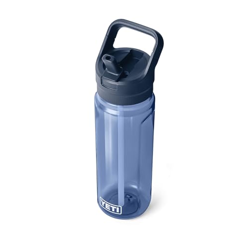 YETI Yonder 750 ml/25 oz Water Bottle with Yonder Straw Cap, Navy - color: Navy, size: 25 Ounces